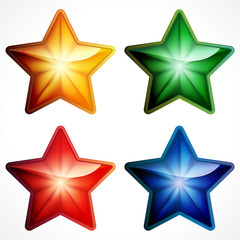 Obraz premium Color star icon on white background