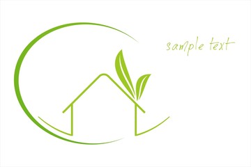 Home , leaves, green icon,business logo design