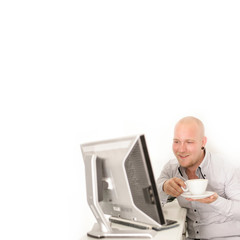 Geschäftsmann trinkt Kaffee