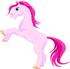 Foto op Aluminium Pony Roze magisch paard