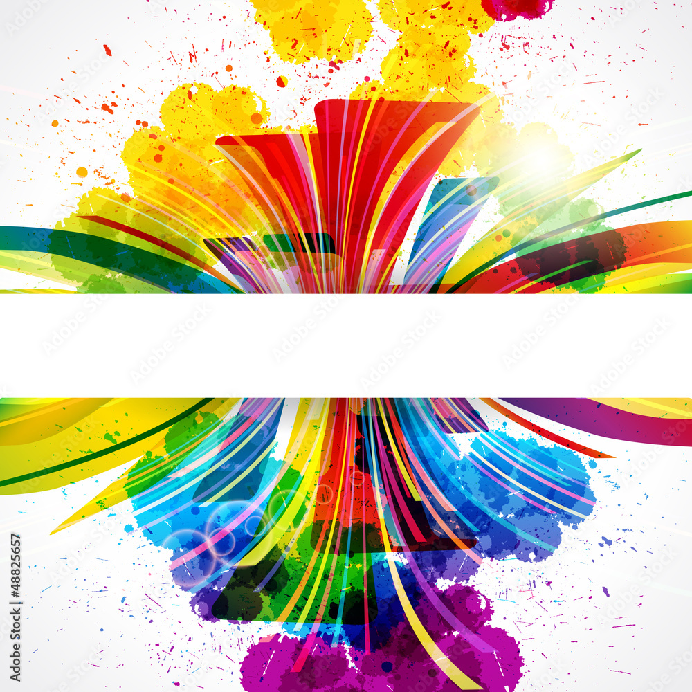 Poster abstract background forming by watercolor paint splashes.