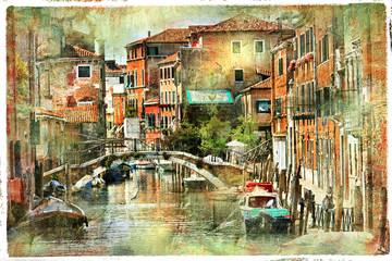 Fototapeta premium Venice, artwork in painting style