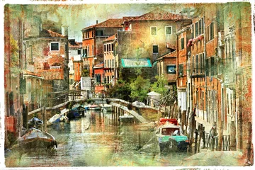 Foto op Canvas Venice, artwork in painting style © Freesurf
