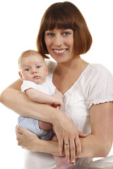 Glückliche Mutter mit Säugling