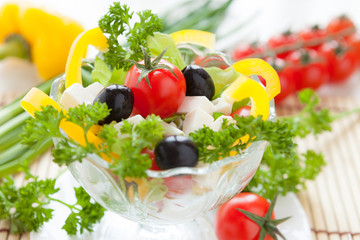 beautiful vegetable salad with feta
