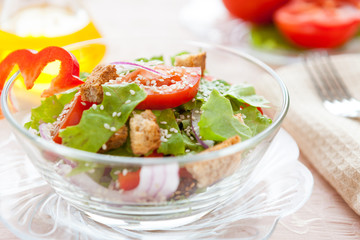 salad with fresh herbs and tomatoes