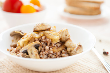 buckwheat with fried mushrooms