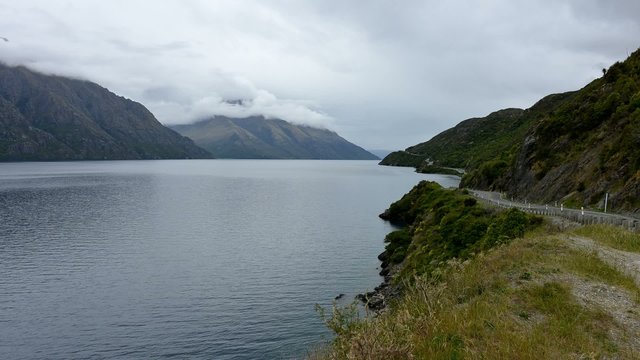 Footage landscape lake, South island, New Zealand