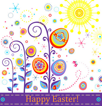 Abstract greeting easter card