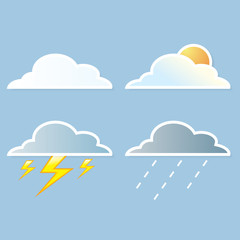 collection of clouds, Weather icon for design.