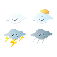 Obraz premium collection of clouds, Weather icon for design.