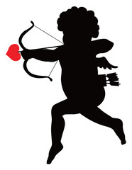 Fototapeta premium Cupid vector silhouette