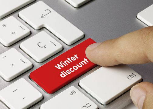 winter discount keyboard key. Finger