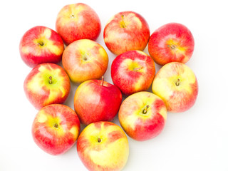 Red apples isolated on white background