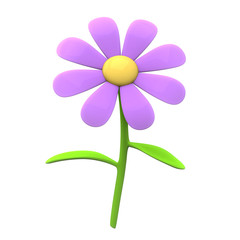 Pink flower icon, 3d image