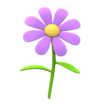 Pink flower icon, 3d image