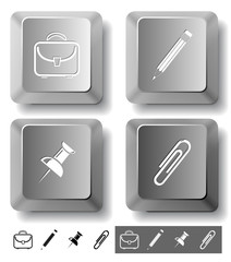 Business icon set. Computer keys. Vector illustration.