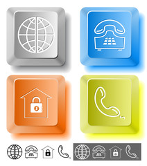 Business icon set. Computer keys. Vector illustration.