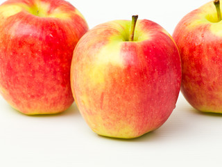 Red apples isolated on white background