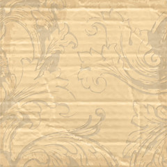 Cardboard texture with flowers