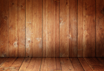 Holzwand und Holzboden