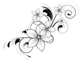 Obraz na płótnie Canvas Floral spring element with swirls