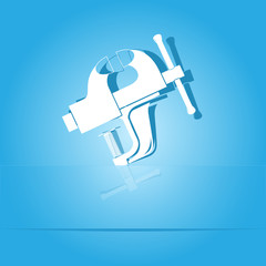 Clamp. Paper sticker. Vector illustration.