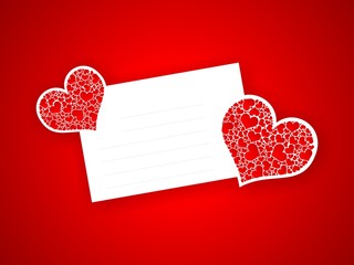 valentine letter with red abstract heart