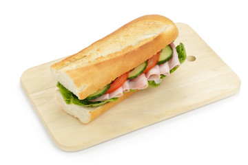 Baguette mit Schinken