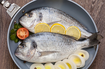 Dorado fish prepared for baking