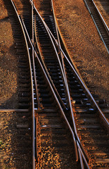 Fototapeta na wymiar Intersection of railway lines