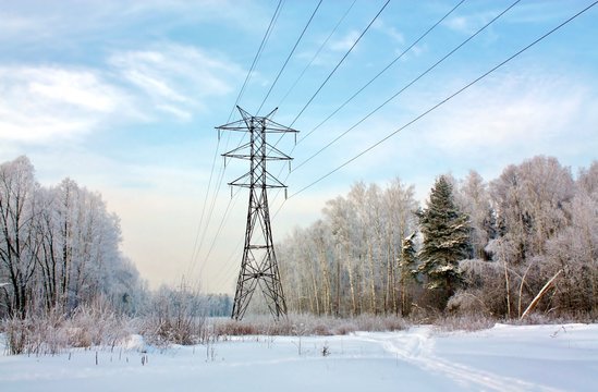 Fototapeta Electric power line