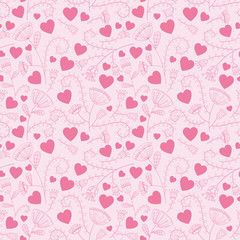valentine seamless hearts pattern. Vector Illustration
