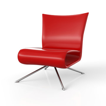 Moderner Sessel isoliert - Rot
