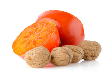 Ripe persimmons and nuts