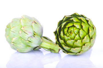 Obraz premium Artichokes on White Background