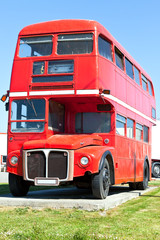 Old Red London Double Decker Bus