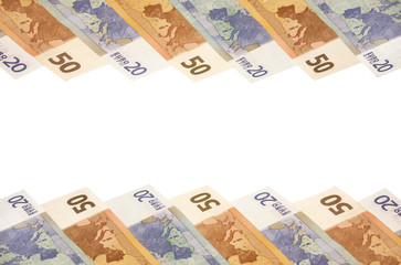 Euro banknotes.