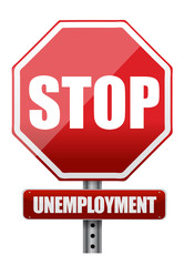 Traffic sign stop unemployment