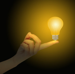 light bulb hand