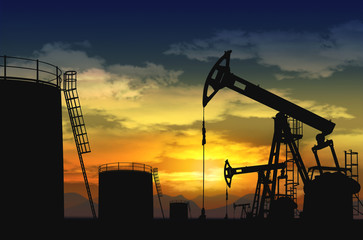 oil pump jack and oil tank