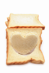 heart shape bread and slices