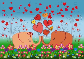 zakochane słonie © klatki