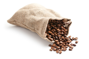 coffee beans in jute bag
