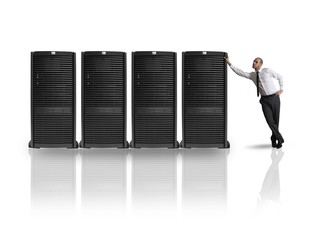 Businessman with server