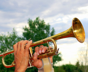 Trumpet player. © oscar williams