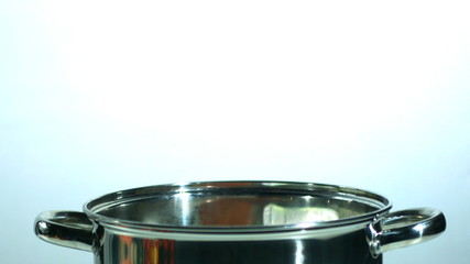 Egg falling in a pot - Powered by Adobe