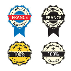 stickers label garantie sur fond blanc