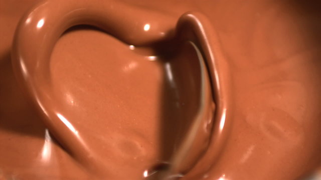 Melted chocolate being mixed