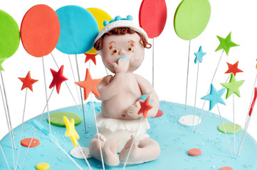 Fototapeta premium Blue birthday cake
